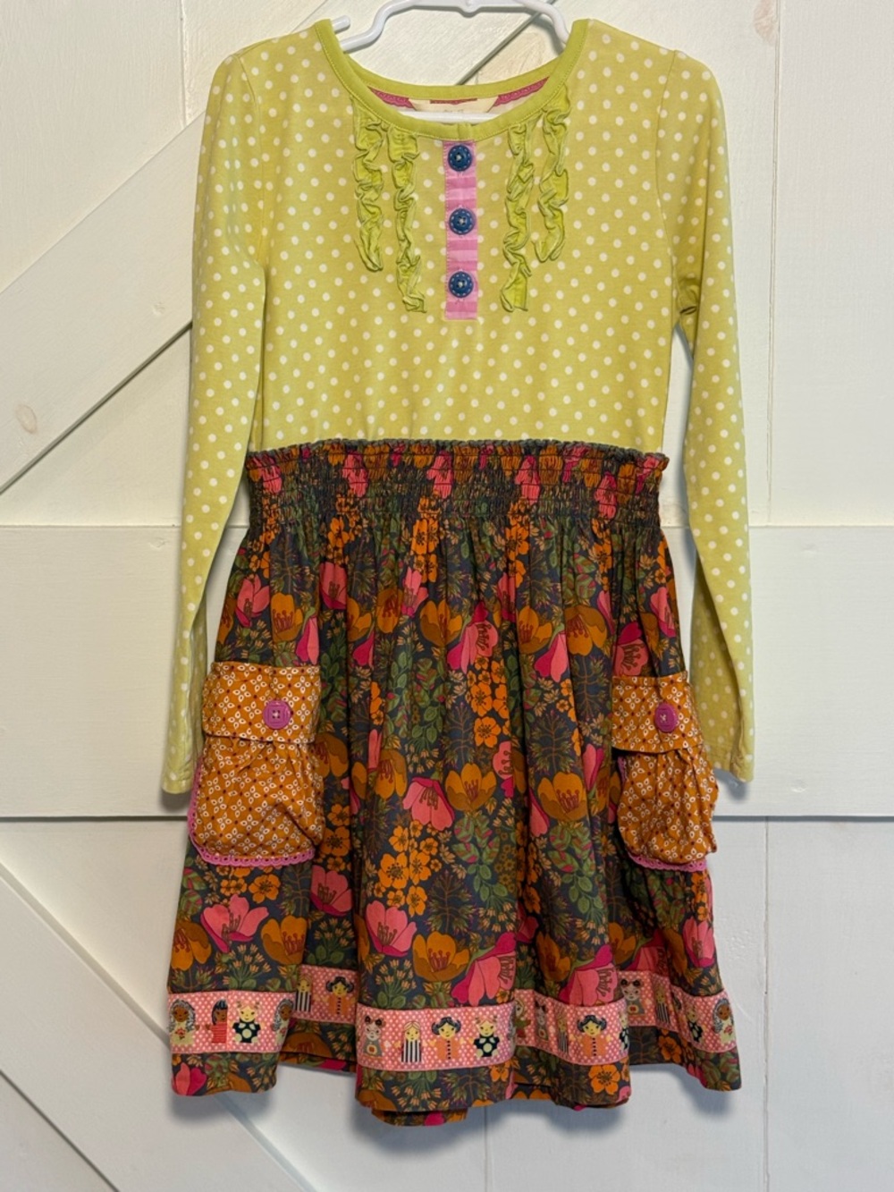 Matilda Jane Make Believe As A Princess Dress Girls Size 6 Floral Polka Dot